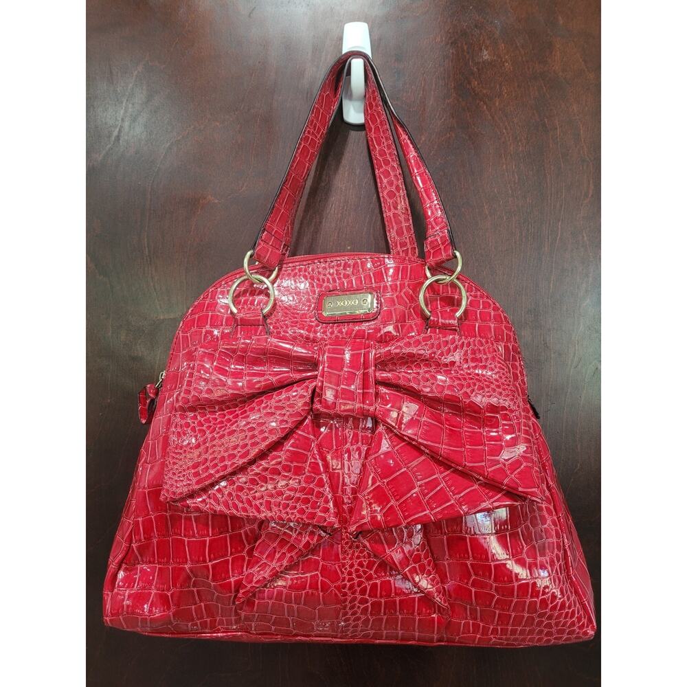 XOXO Red Faux Leather Alligator Handbag Purse Hot Shoulder Bag NWOT